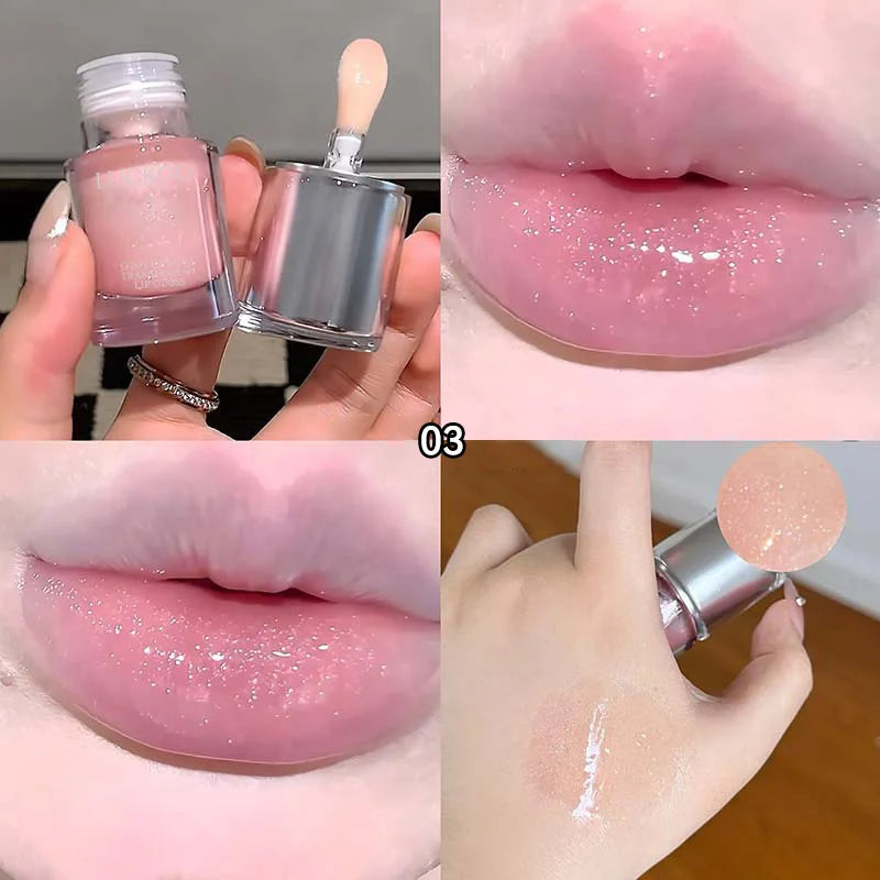 Shiny crystal through lips honey, moisturizing mirror moisturizing overlay, natural color lip glaze, moisturizing easy makeup
