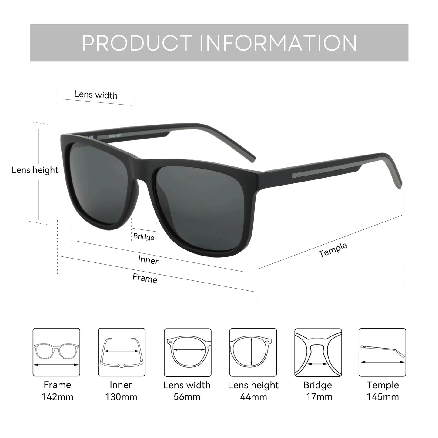 BLUEMOKY New Popular Polarized Prescription Sunglasses For Men Women UV400 Protection TR-90 Square Progressive Sun Glasses