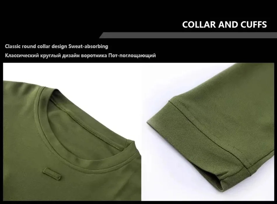 Spring Training Tactical Top Mens Elastic Wear-resistant Outdoor Sports Long Sleeved T-shirt Quick Drying Slim Round Neck Shirt