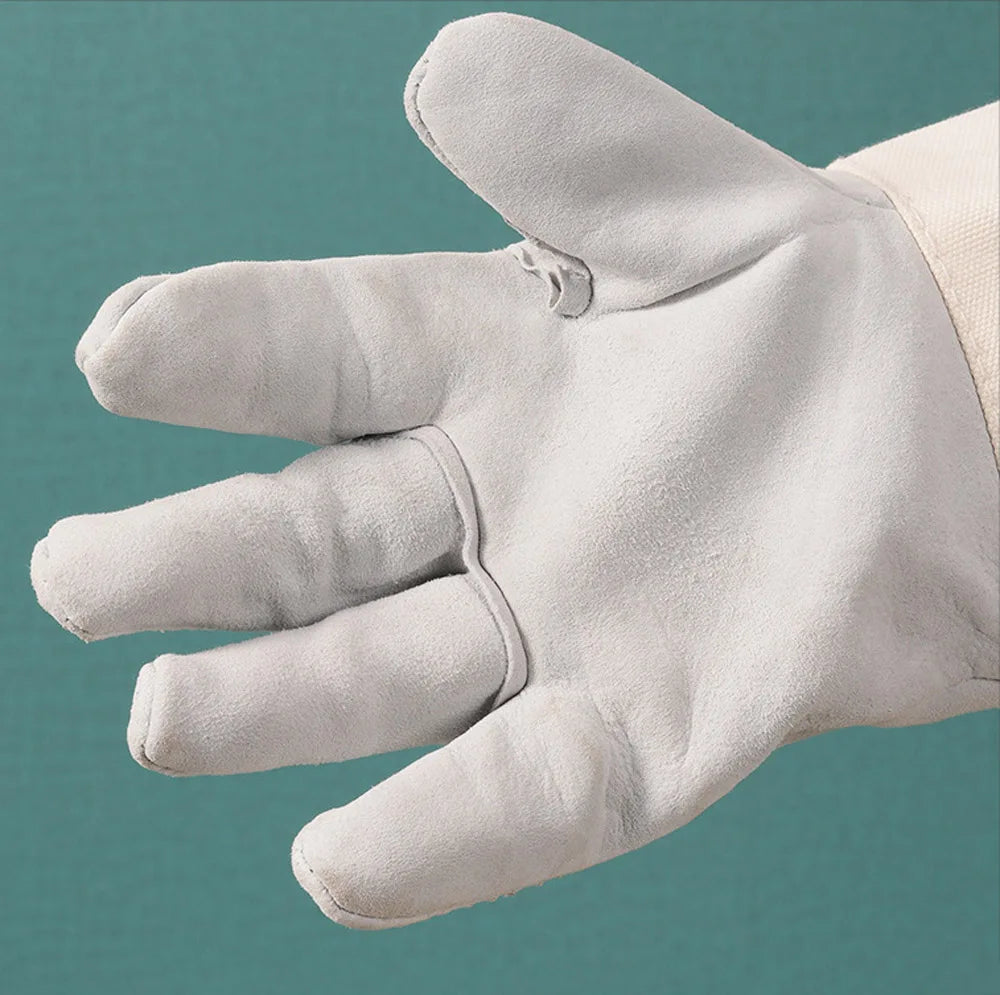 Welding Gloves Premium Hand Protection from Welder, Cutting, Torch Heat, Gauntlet Cuff, Tig Welder, Grilling Oven, Green Egg