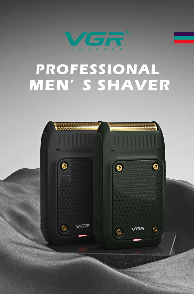 VGR 353 Beard Shaver Professional Hair Trimmer Electric Face Shaving Machine Men's USB Charging Safety Face Shaver for Men