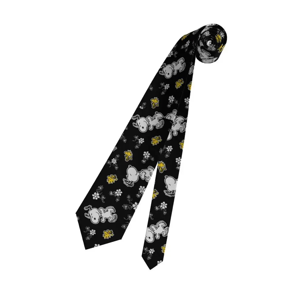 Snoopys & Woodstock Smile Giggle Laugh Neckties Silk 8 cm Neck Tie for Mens Shirt Accessories Cravat Wedding Accessories Office