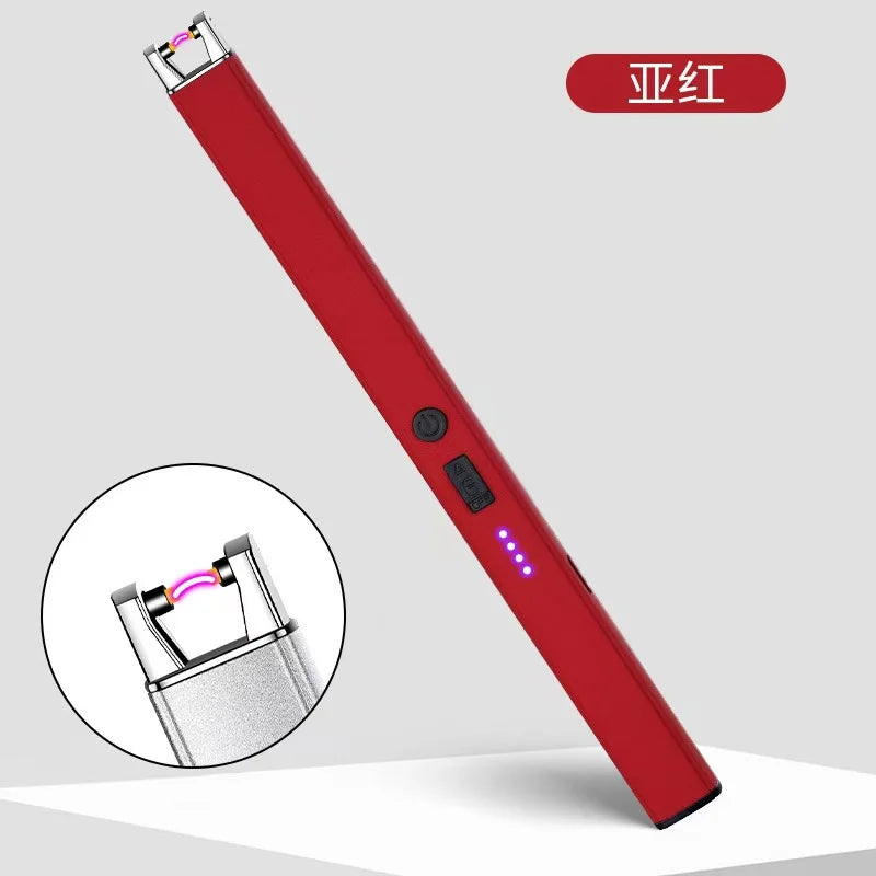 Outdoor Barbecue USB Arc Lighter Rechargeable Long Kitchen Gas Stove Lighter Windproof Plasma Arc Flameless Lighter