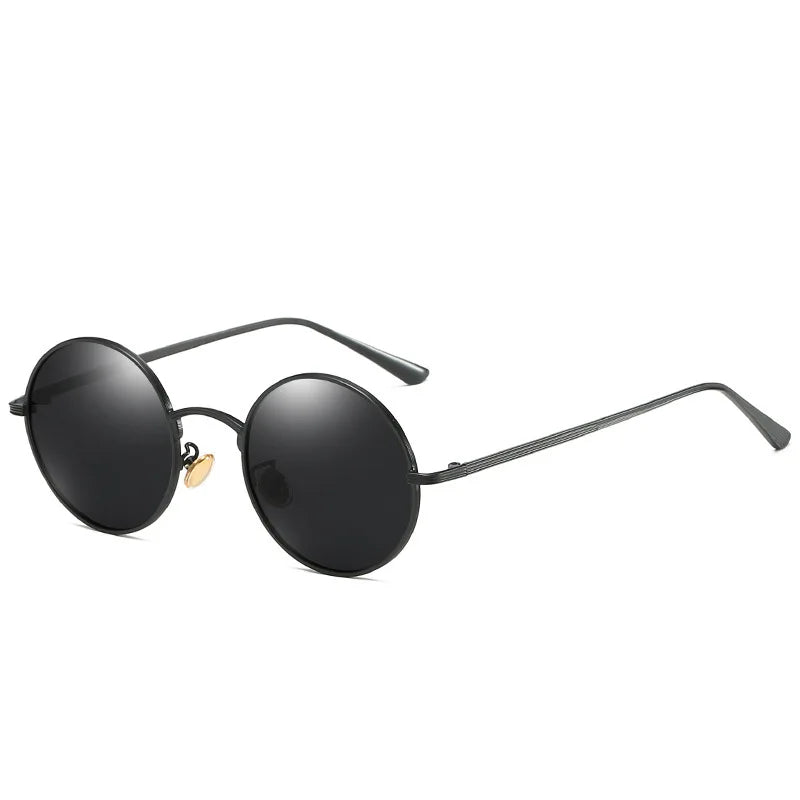 Men Polarized Sunglasses Retro Punk Style Metal Small Round Frame Sunblock Sun Glasses Drive Sports Outdoor Travel Eyewear T251