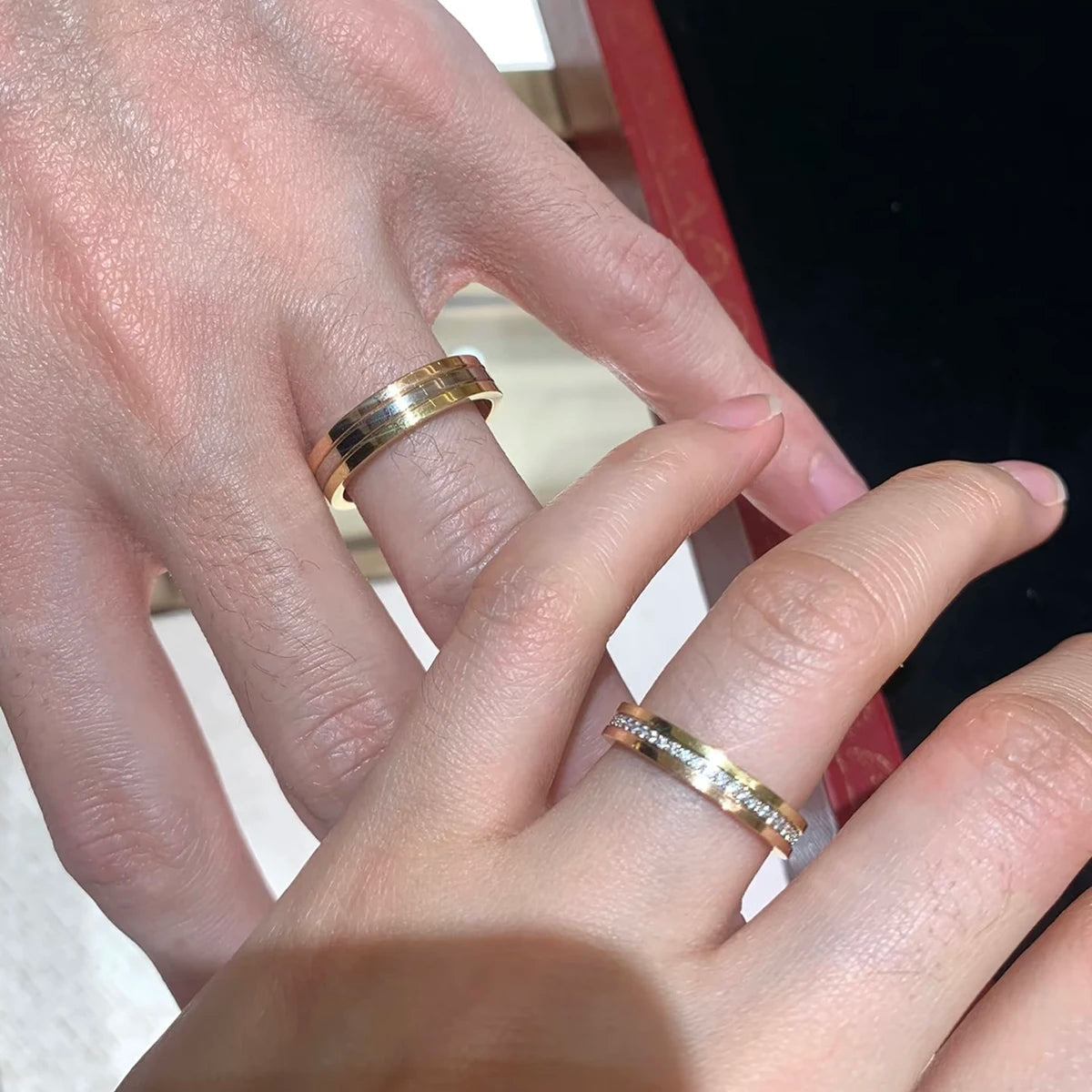 S925 Sterling Silver Tricolor Ring Refers to Men and Women's Luxury Wedding Jewelry Plated With Zircon Fashion Lovers' Gifts