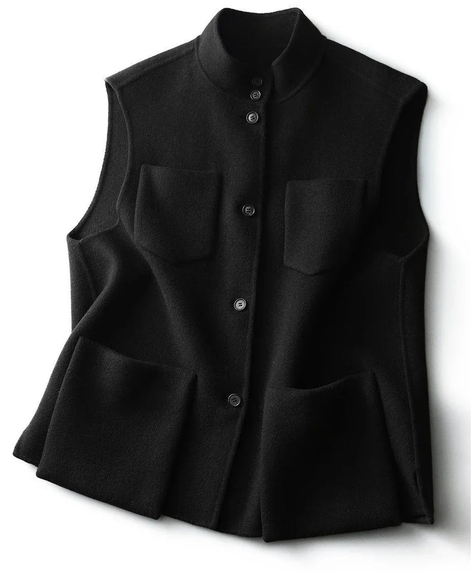 Warm Loose Wool Vest for Women Lightweight Padded Winter Clothing Elegant Waistcoat Woman Working Youthful Coats on Sale Autumn