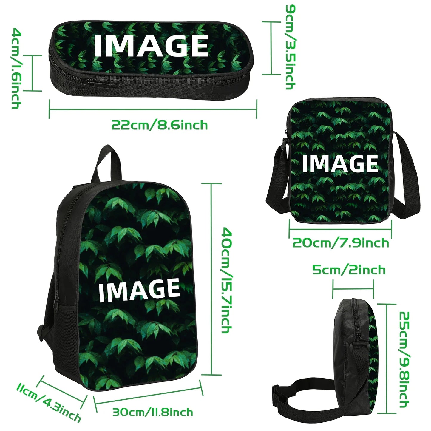Large Capacity Bookbag 3pcs Set Boys Girls School Bags Angry Geometry Dash Cartoon Print Children Backpack Back To School Gifts