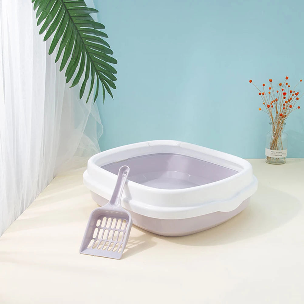 Pet semi enclosed thick cat litter box anti splash cat toilet large capacity cat litter box pet supplies cleaning supplies