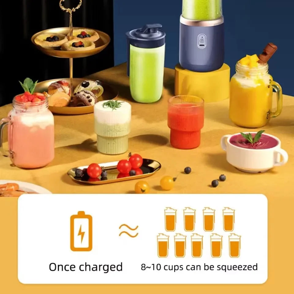 1pc handheld blender bottle 6 blades Multifunction juice blender Fresh juice Smoothie Ice CrushCup Food pro juicer machine