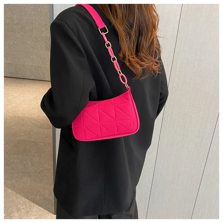 Women Small Square Bag Сумка Женская Simple and Versatile Casual Handbag Fashion Popular Felt One Shoulder Messenger Bags Purse