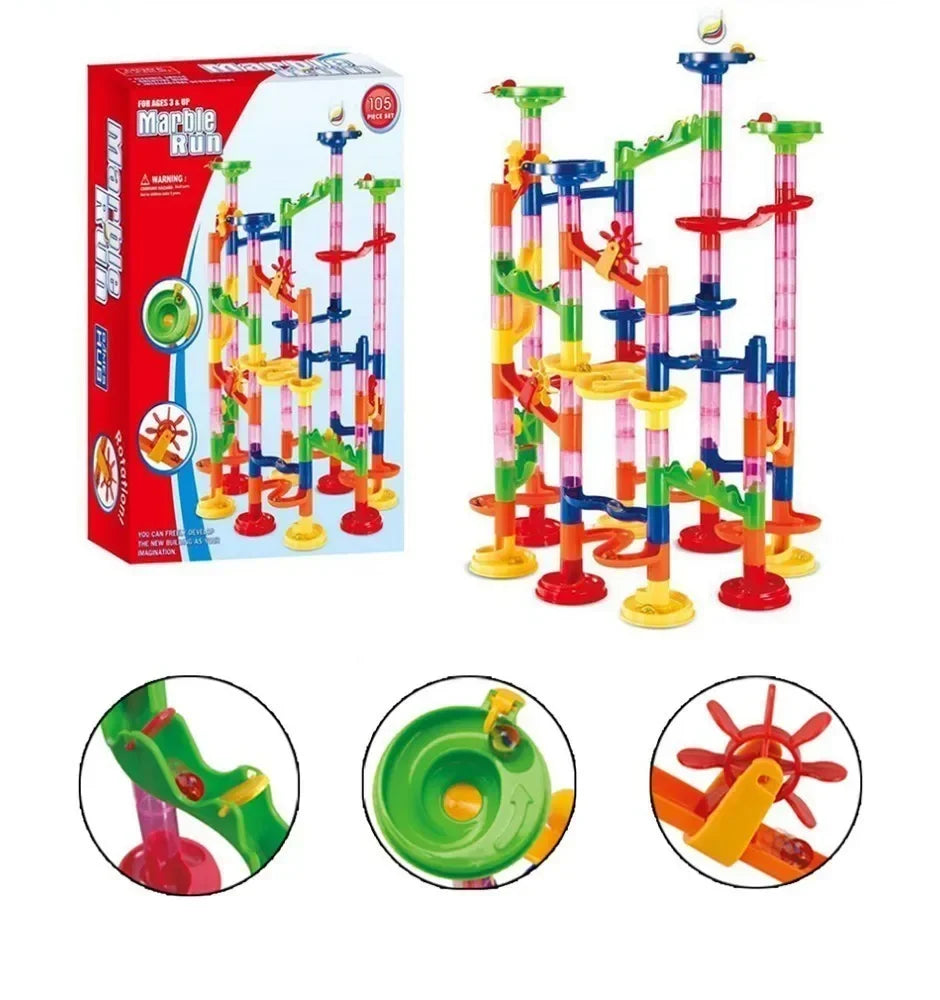 Marble Run Building Blocks Marbles Slide Toys For Children DIY Creativity Constructor Educational Toys Children Gift