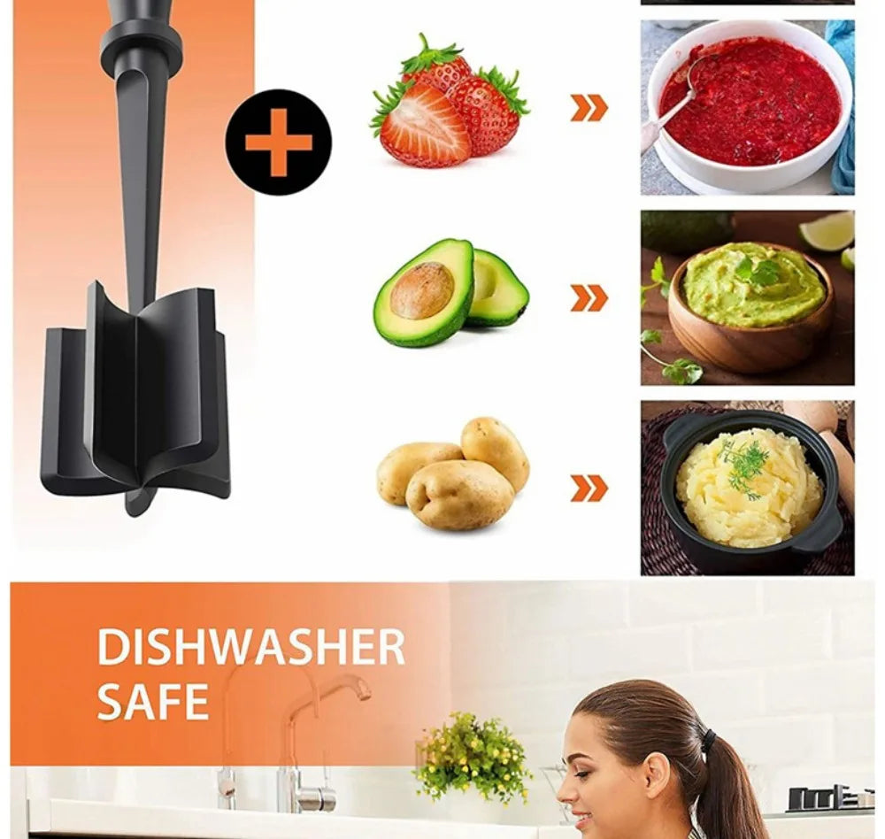 Handheld Meat Grinder Stick Chopper Rice Mixer Grinding & Bean Salad Blender Cooking Scraper Pounding Kitchen Accessories