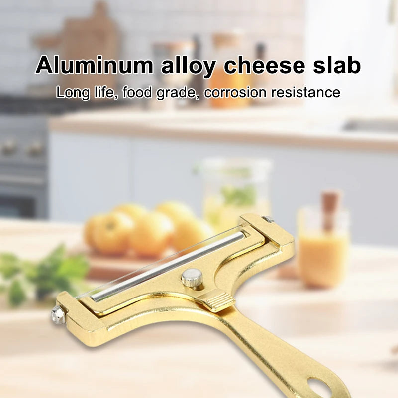 Cheese Slicer & Cheese Cutter - Adjustable Stainless Steel Wire Cheese Cutter With 4 Extra Wires