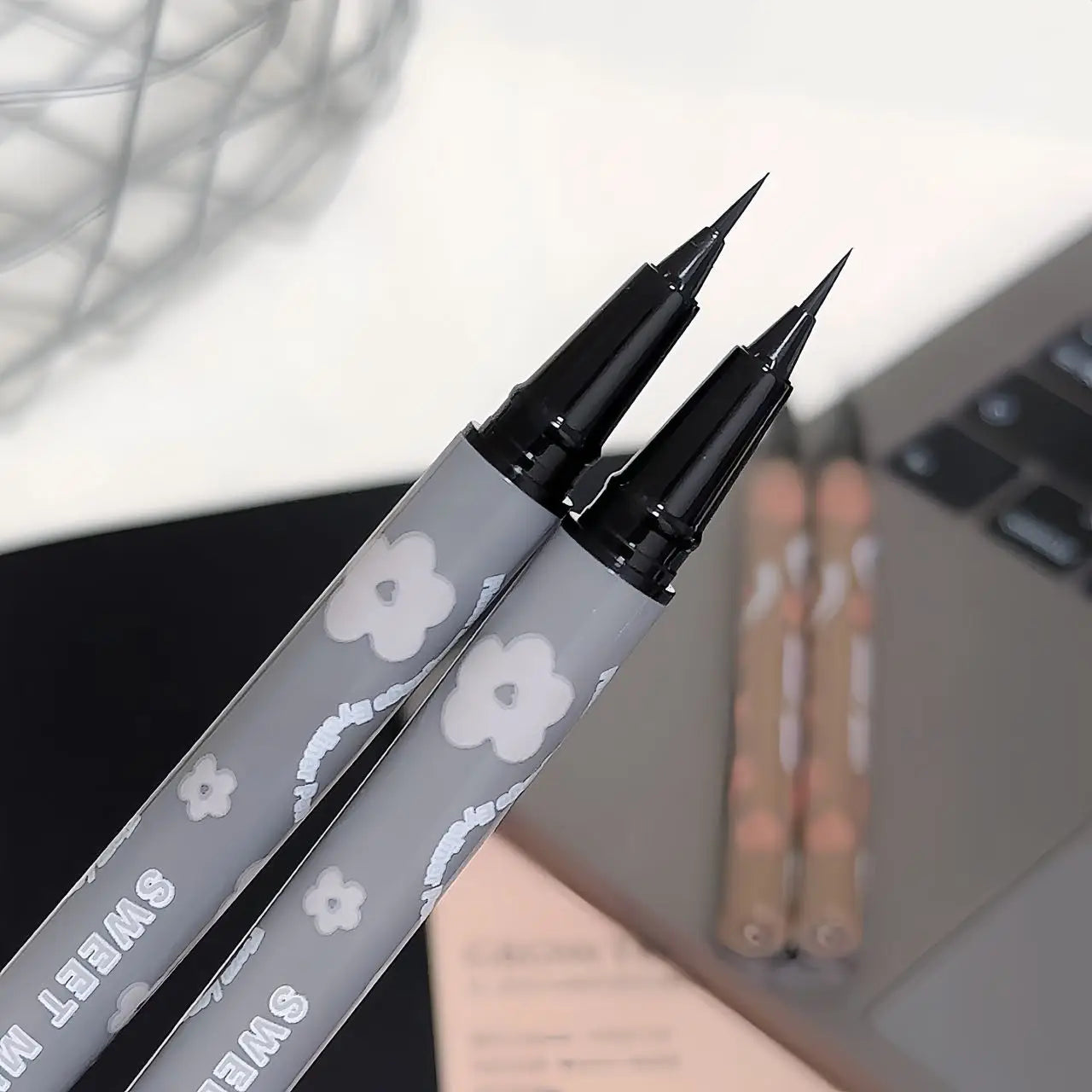 SWEETMINT Eyeliner Pen Quick Dry Liquid Eye Liner Easy To Draw Ultra-fine Lying Silkworm Pencil Black Brown Lower Eyelash Makeup