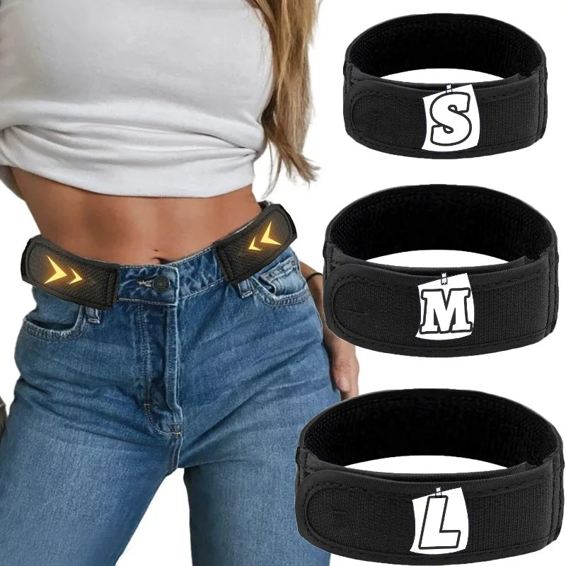 Buckle Free Waist Belts for Women Men Touch Fastener Ultra-soft No Buckle Elastic Belt Jeans Pants Waistband Apparel Accessories