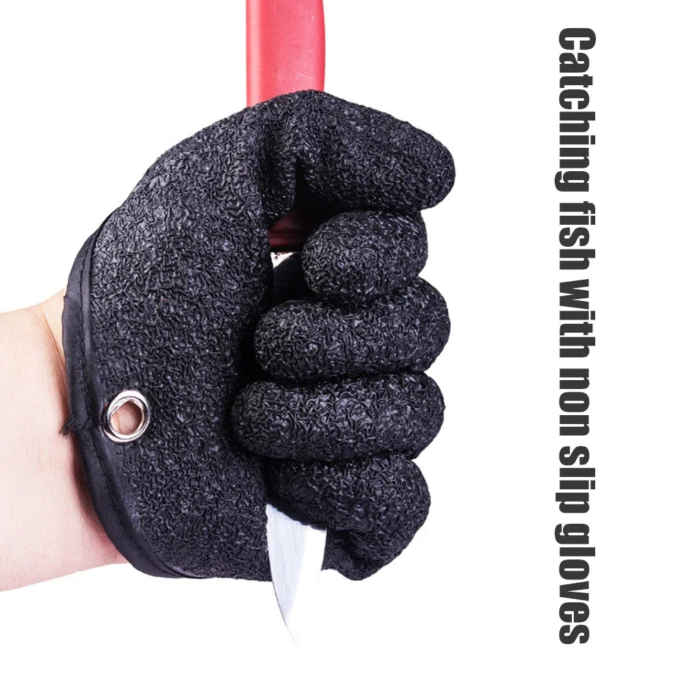 Anti-Slip Full Finger Fishing Gloves Cutproof Durable Work Gloves Fisherman Protect Hand Fish Grab Latex Hunting Gloves