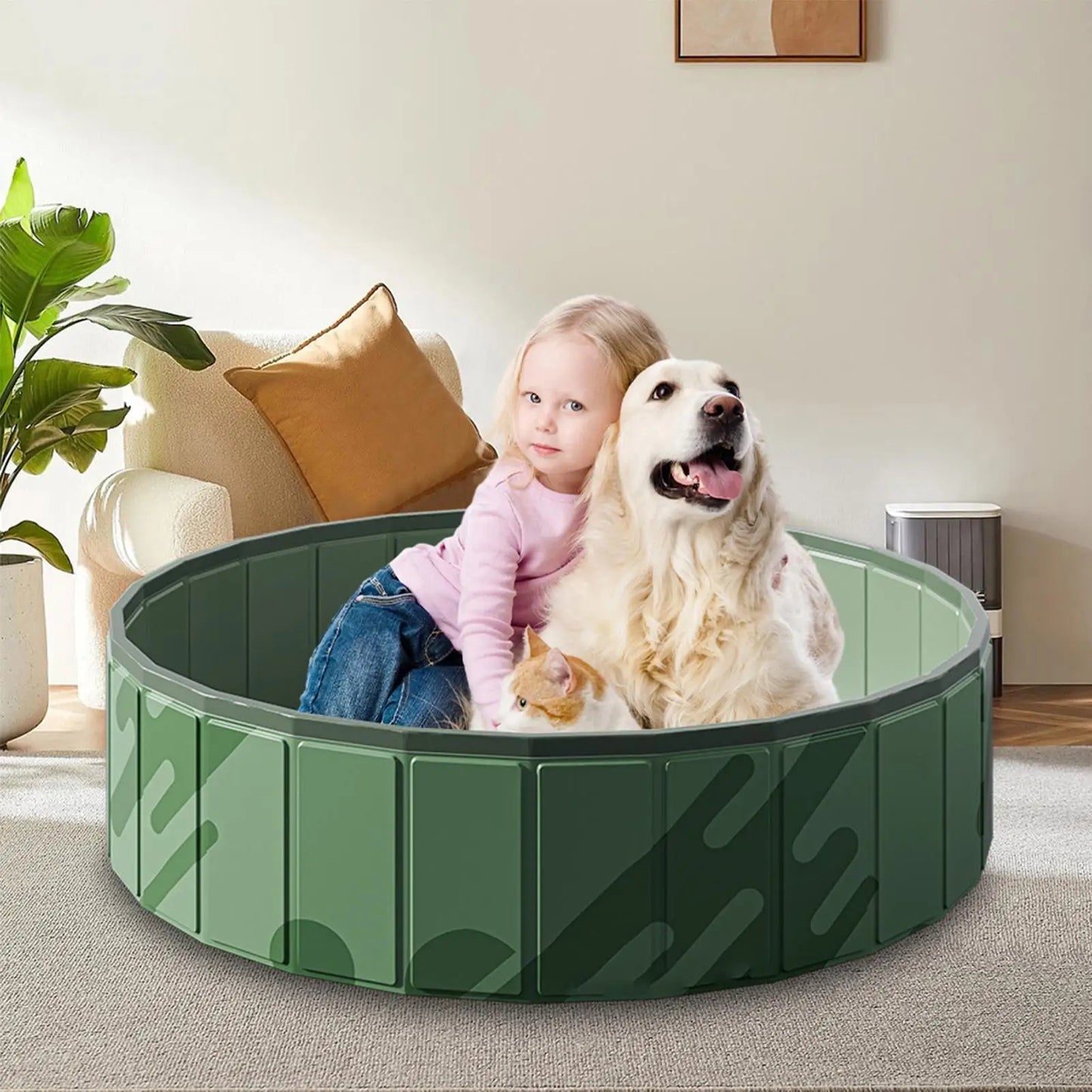 Pet Pool Kiddie Tub Portable Pet Pool Foldable Doggy Pools Outdoor Non slip Pet Bath Pet Cleaning Water Basin Pet Supplies