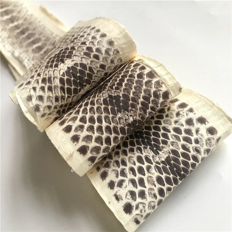Genuine Leather Snake Leather for DIY, Natural Color Grain, Handmade Belt, Shoe, Handbag, Primary Color, Small