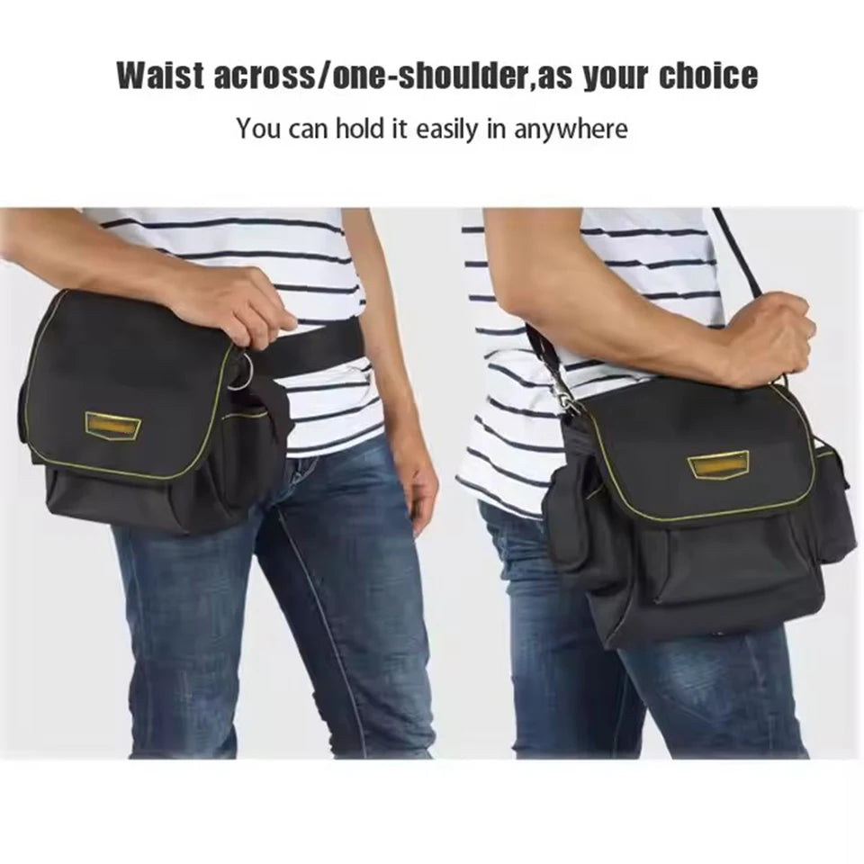 Tool Pouch - Electrician Tools Bag,Multic Pockets Tool Belts Pouches with Cover ,Thickened Oxford Cloth Belt Bag Pouch Bag WH018