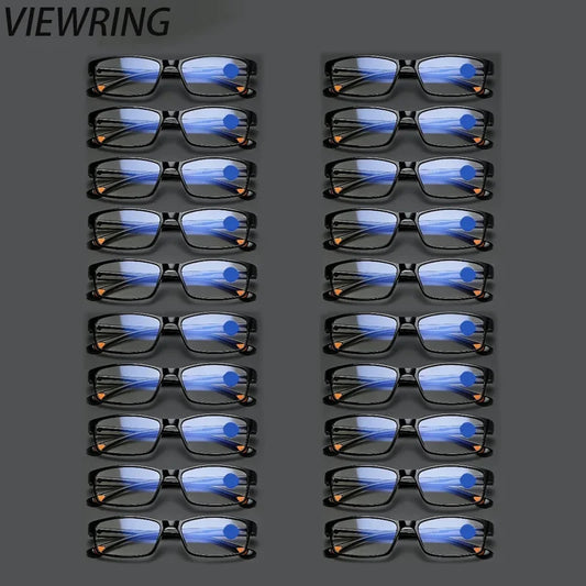 Viewring 20Pcs Square Frame Reading Glasses with Fashionable Color Matching and Presbyopia Glasses Suitable for Men and Women