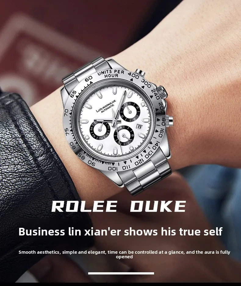 Fully automatic mechanical watch, business-style, luminescent, waterproof, men's mechanical watch, sapphire crystal glass mirror