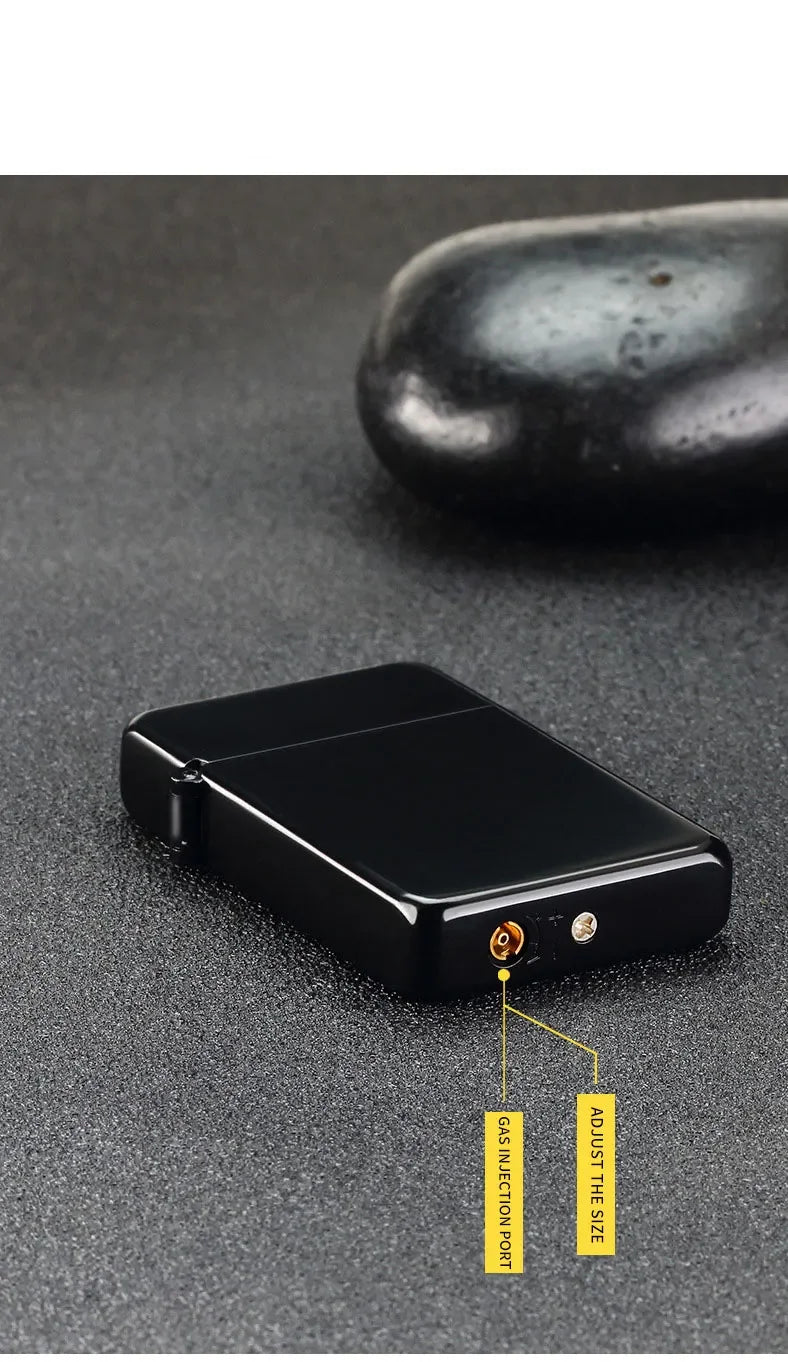 Metal Jet Red Flame Lighter Luminous Cigar Lighter Refillable Butane Adjustable Flame Portable Windproof Gas Lighter Men's Gifts