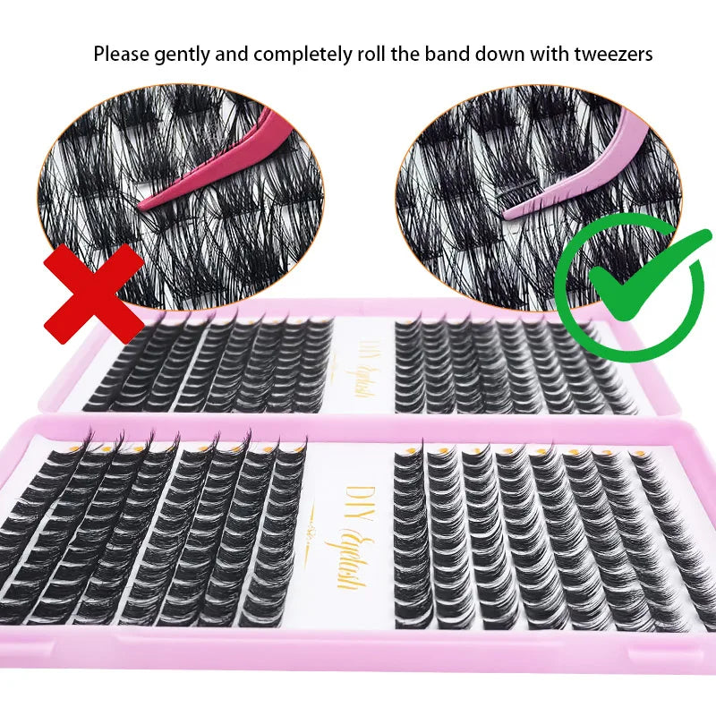 384PCS Eyelash Extension Book (with D-Curl Technology) – Ultra-Thick, Multiple Lengths Available, Easy-to-Apply-at-Home Makeu