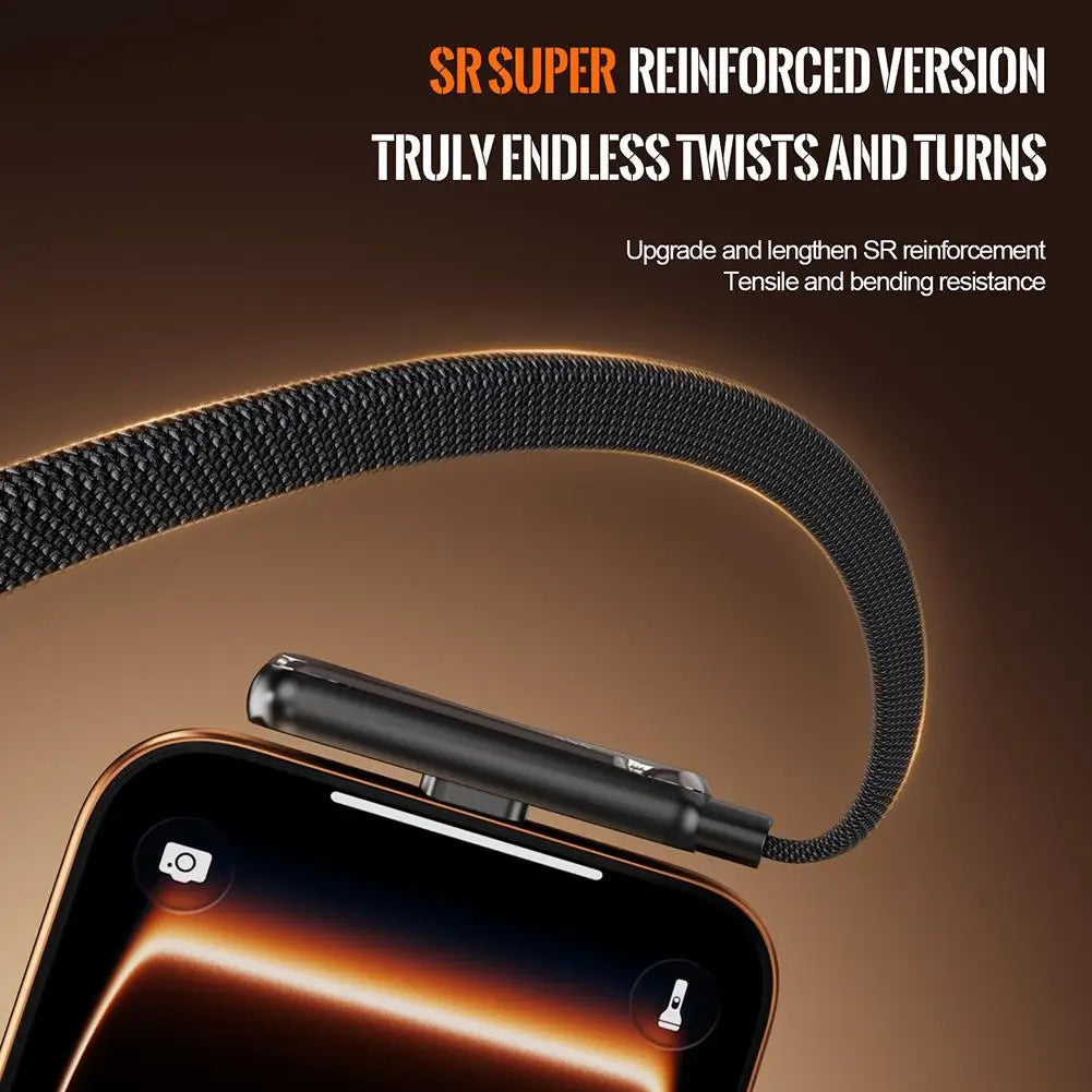 240W Stand Charging Cable, 2-in-1 with Phone Holder for Gaming/Videos, Compatible with iPhone 15-17 & Huawei