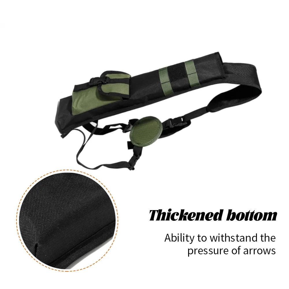 Archery Lightweight Back Arrow Quiver Dual Use Foldable Compact Hip Arrows Bag with MOLLE System Pocket Hanged for Hunt