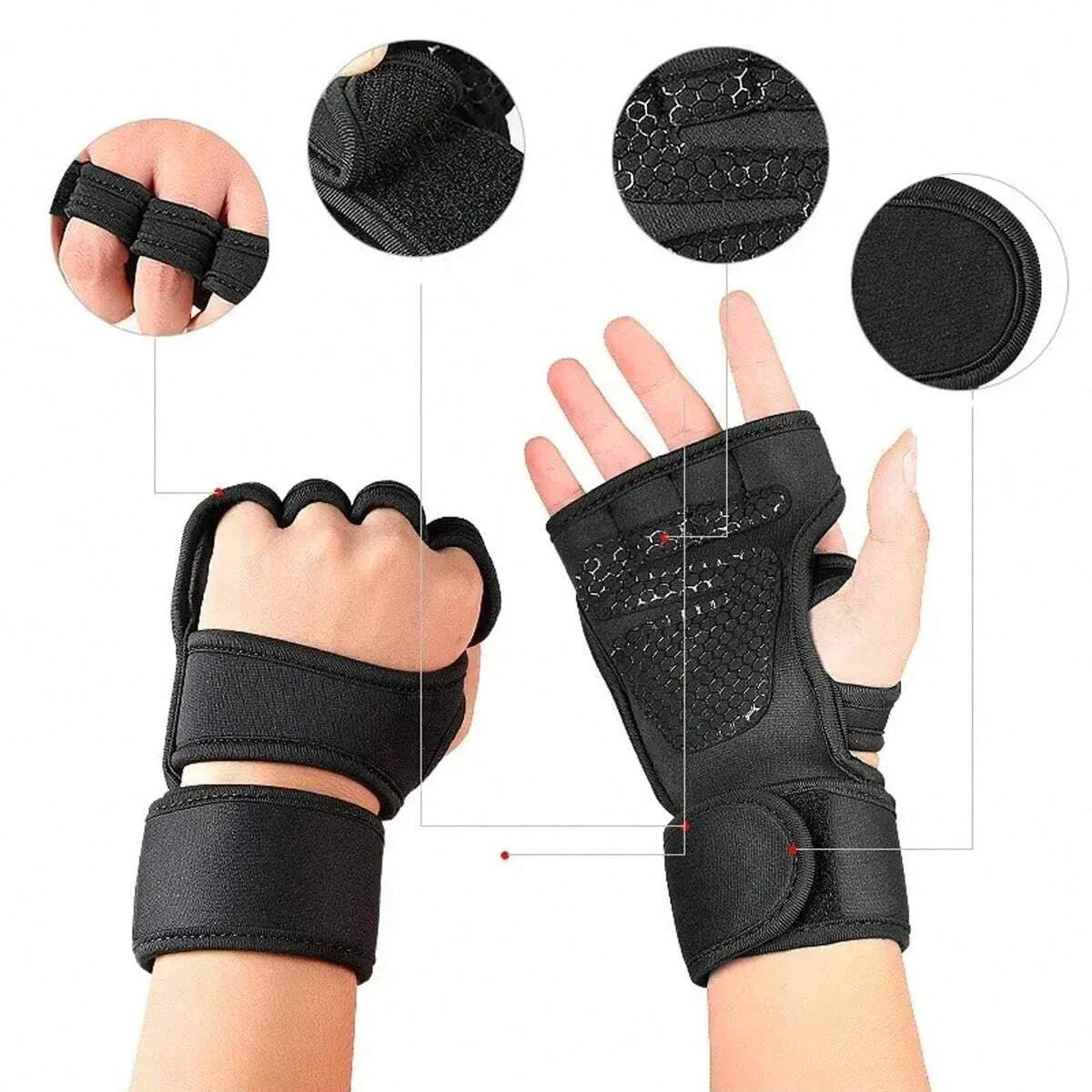 Workout Gloves for Men Women, Weight Lifting Gym Gloves with Wrist Support, Non-Slip Palm Protection for Fitness Training