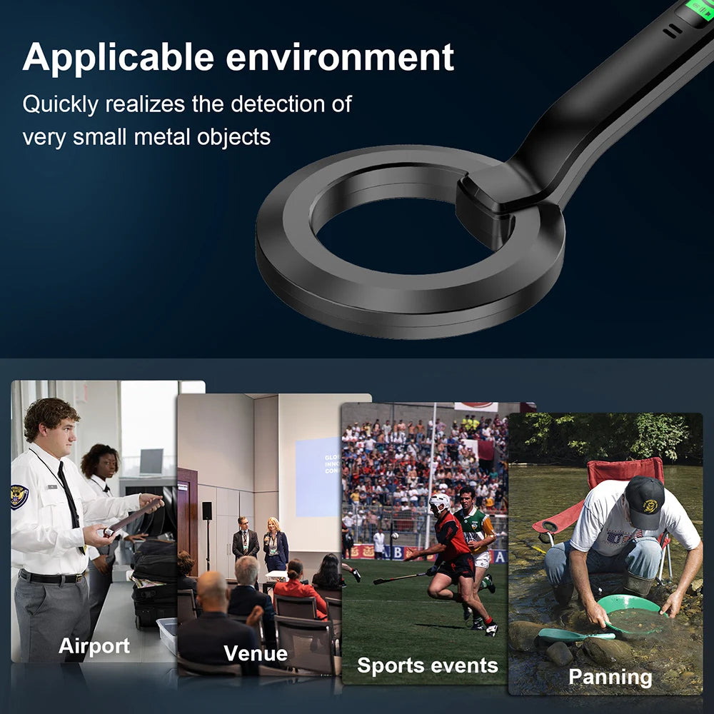 Metal Detector Handheld Sound Vibrate Alarm High Sensitivity Metal Scanner Security Checker Pinpointer Search Coil Metal Finder