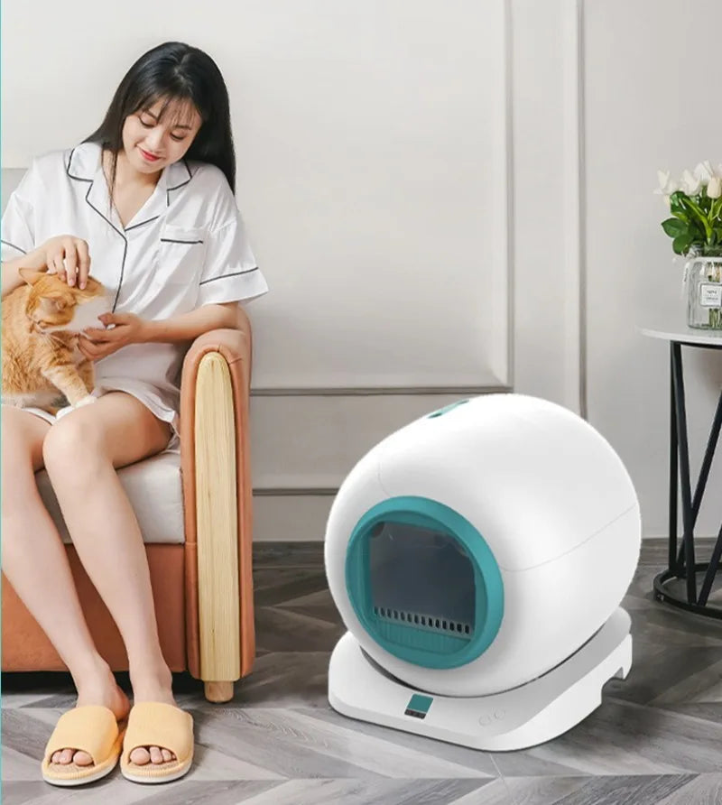 65L Automatic Cat Litter Box Self Cleaning Large Cats Litter Box APP Smart Closed Cat Toilet Dual Deodorization Pet Supplies