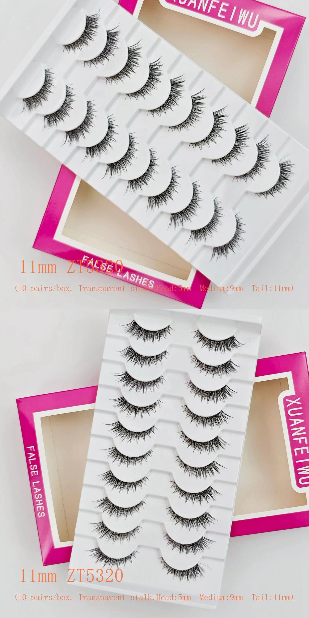Xuanfeiwu Natural Short Style No-Makeup Look Sparse Full-Strip Ultra-Natural Realistic One-Piece Natural-Looking False Eyelashes DIY Self-Application Beginner Light Makeup Eyelashes