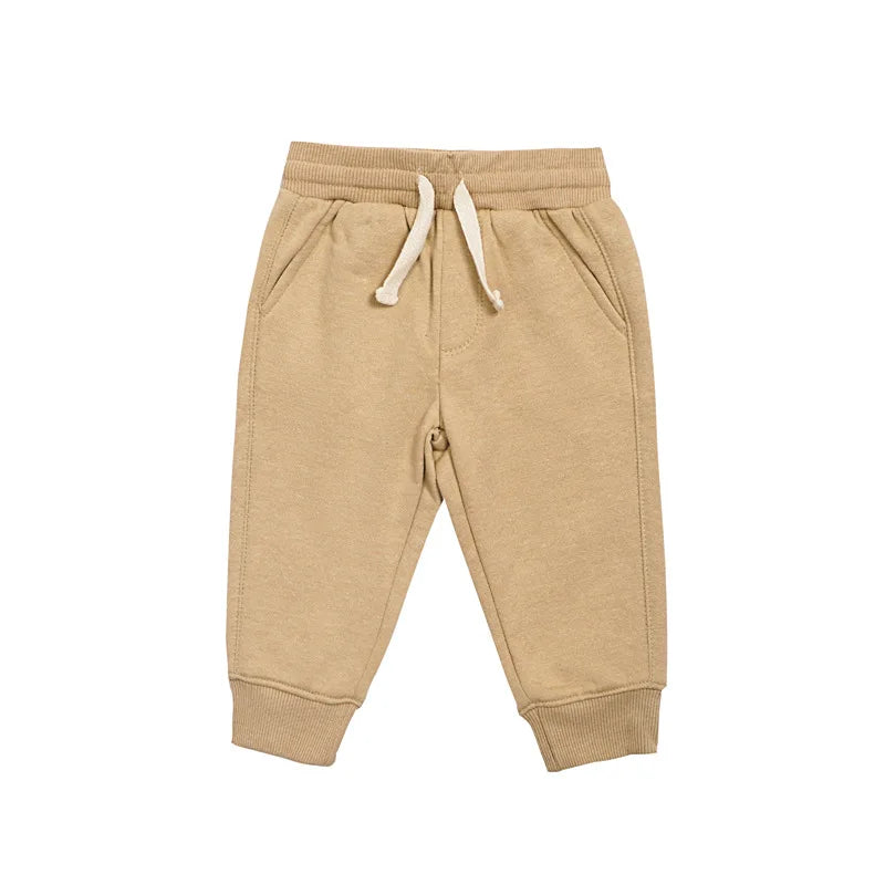 Baby Clothing Boys Girls Pants 0-24 Months Autumn and Winter Solid Color Elastic Waist Trousers Newborn Baby Clothes