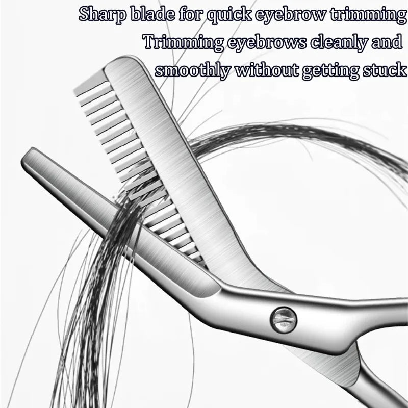 Stainless Steel Eyebrow Scissors Comb High Quality Makeup Scissors Trimming Eyebrow Knife for Men Women Hair Remover Shaver Tool