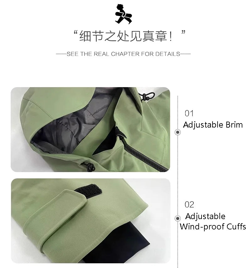 John Snow Men and Women's Winter Waterproof Warm Ski Jacket Professional Breathable Mountaineering Jacket Outdoor Snow Coat