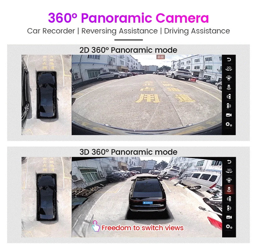 360° Panoramic Camera 3D AHD 1080P/720P Rear / Front / Left / Right 360 Bird View Camera for Car Android Radio Multimedia Player