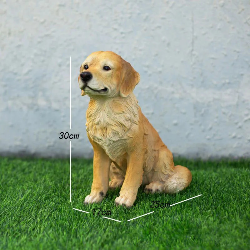 Simulated Pet Puppy Model Resin Sculpture Ornaments Garden Courtyard Lawn Figurines Decoration Home Cute Dog Statue Accessories