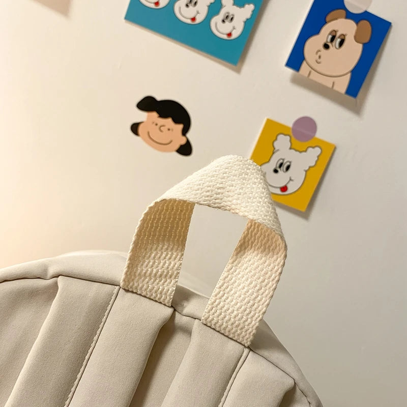 Simple Solid Color Backpack Women 2022 Waterproof Nylon School Bags For Teenager Girls Bookbag Lady Travel Backbag Shoulder Bag