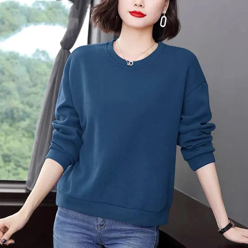 Simplicity Casual Autumn/Winter New Women's O-Neck Printing 3D Fashion All-match Loose Long Sleeve Pullovers Sweatshirts Tops