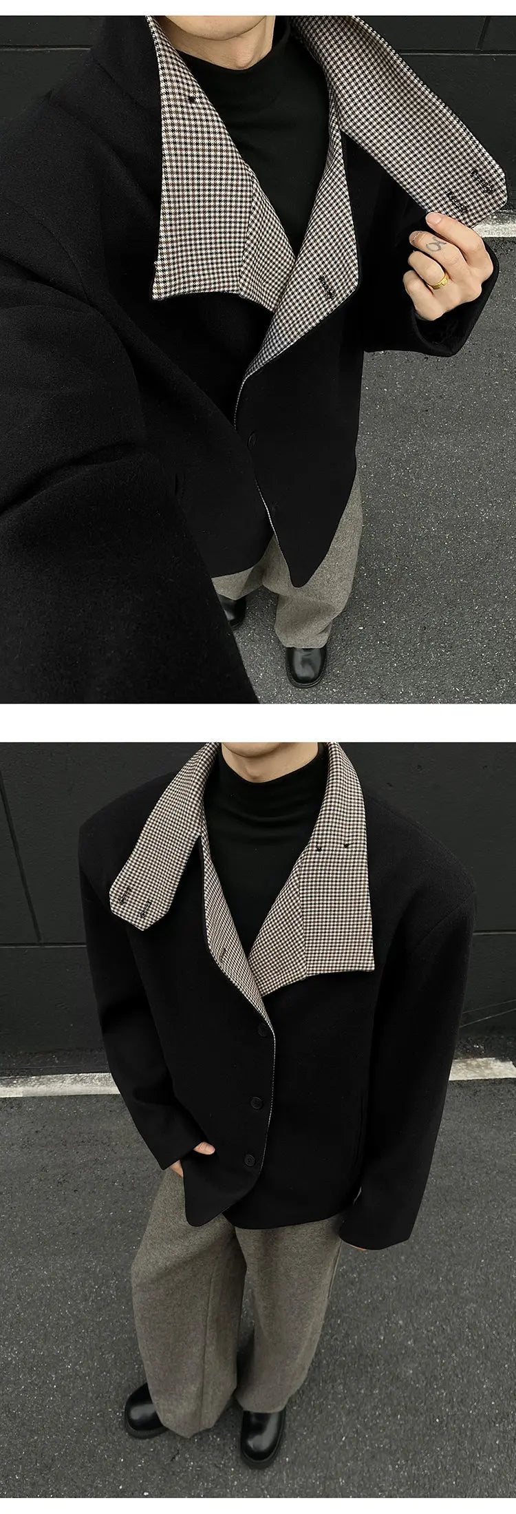 Winter woolen jacket men Caot Warm windproof 2025 New Style Fashionally Slim-Fitting Short Jacket Coat Individuality stand-up