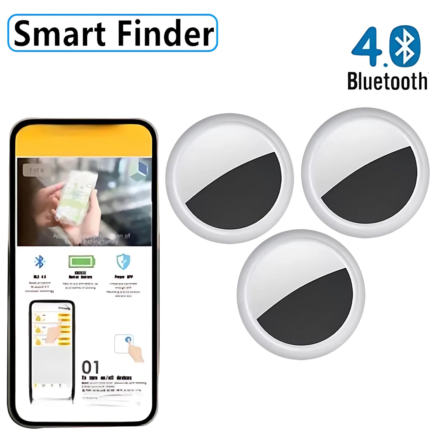 Smart Bluetooth GPS Anti - lose Tracker Sound locate msg reminder alarm For keys wallets kids pets APP tracking on iOS & Android