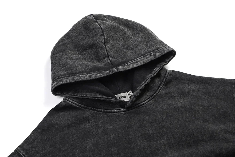 Vintage Anime Washed Hoodies Cotton Men Women Retro Long Sleeve Pullover Casual Oversized Hooded Sweatshirts Hip Hop Streetwear