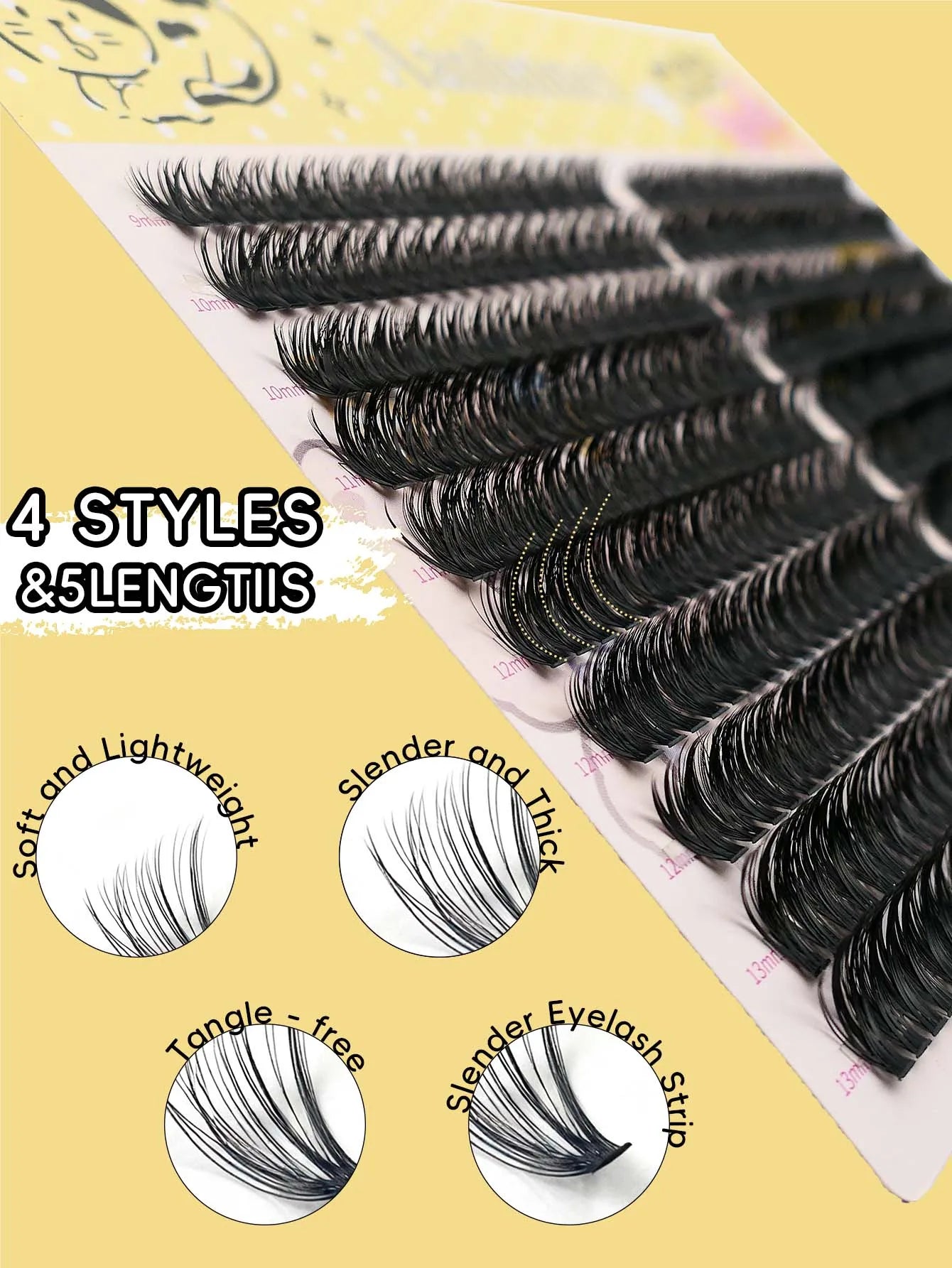 10 rows of 400 clusters makeup 3D eyelash extension natural eyelash tool 30/40/60/80D false eyelash personal eyelash extension