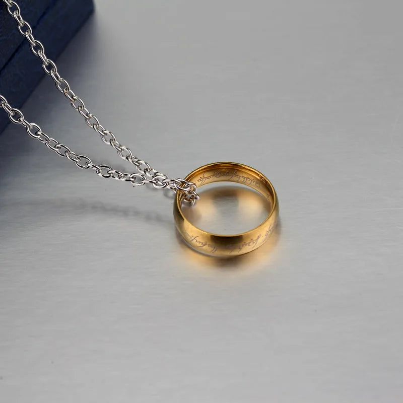Ring, ring, necklace, stainless steel fashion accessory, hanging accessory, men's versatile clothing accessory