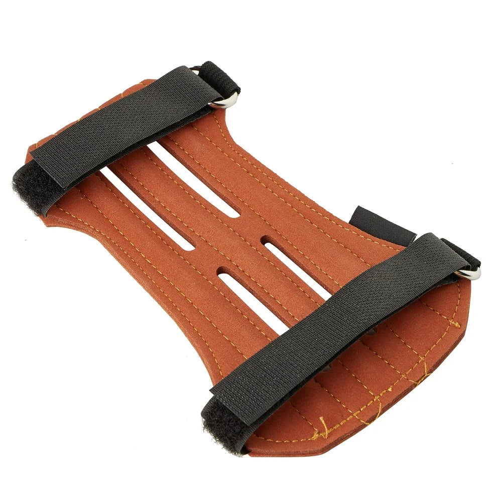 Archery Arm Finger Guard Leather Handguard Protector Adult 3 Finger Glove Left Right Hunting Shooting Safety Anti Slip Protect
