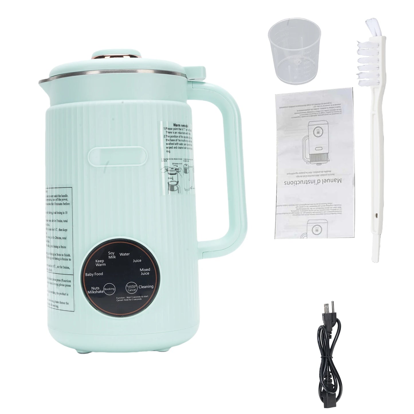 Soy Milk Maker 8-in-1 Programmable Blender with Digital Display 12 Stainless Steel Blades Auto Cleaning 8H Keep Warm Function fo