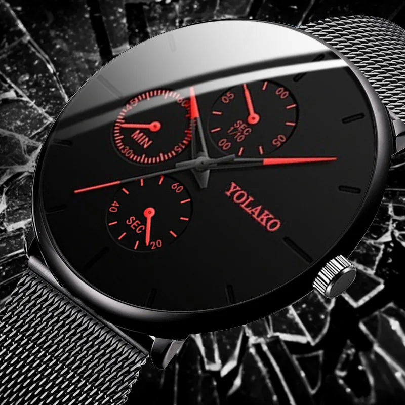 New Women Luxury Watches for Men Business Casual Ultra Thin Clock Male Stainless Steel Mesh Belt Quartz Watch relogio masculino