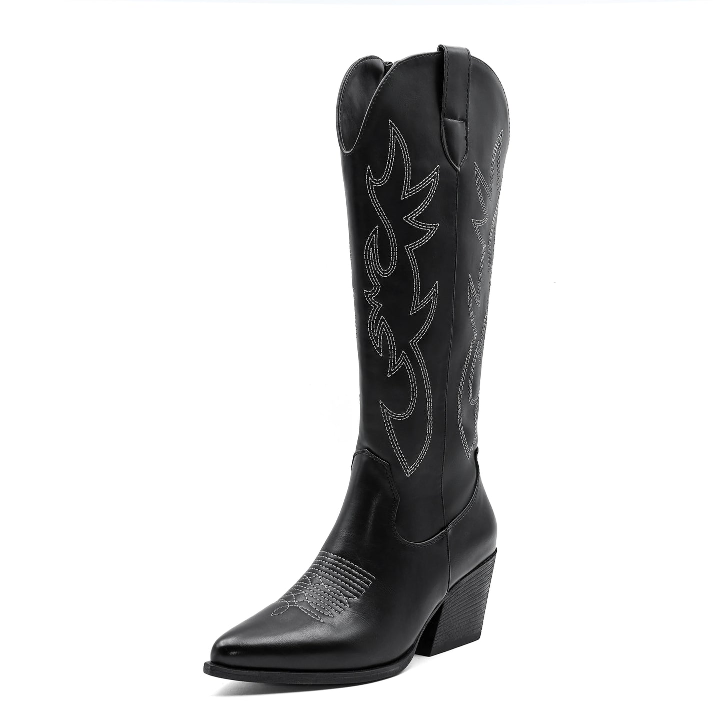 Shoes for Women New Embroidered Western Cowboy Boots Women Autumn Pointed Toe Thick Heel High Knee Boots