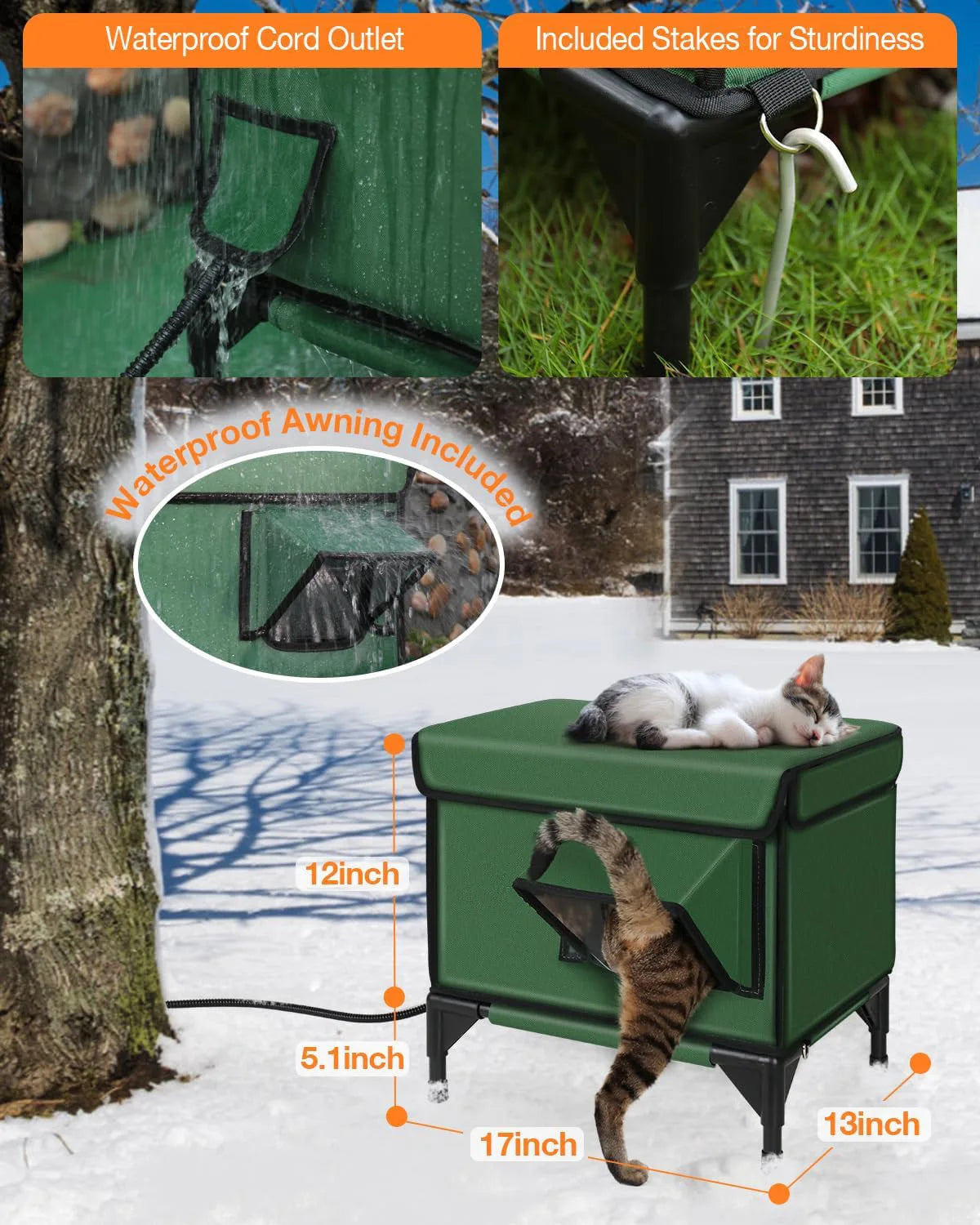 Cat litter Outdoor heating and insulation Cat litter Foldable  cage  delivery room Pet house Universal in all seasons